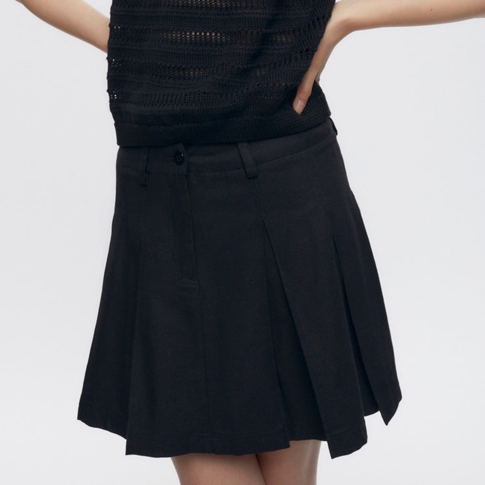 KOTN Dendera Twill Pleated Mini Skirt